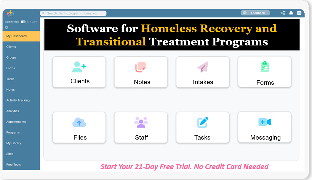 Case Management Software System for Homeless Recovery and Transitional Treatment Program