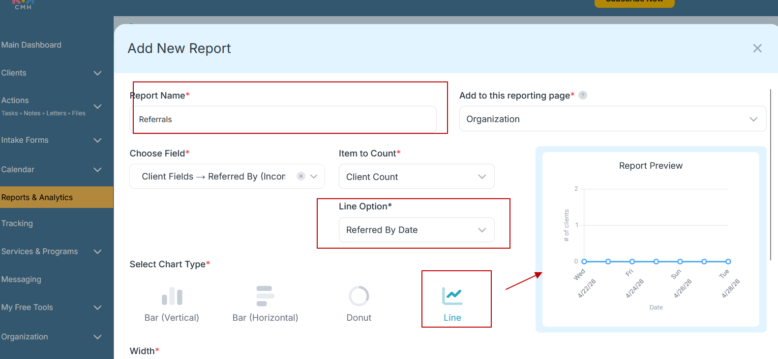 How to track referrals by the Referred Date