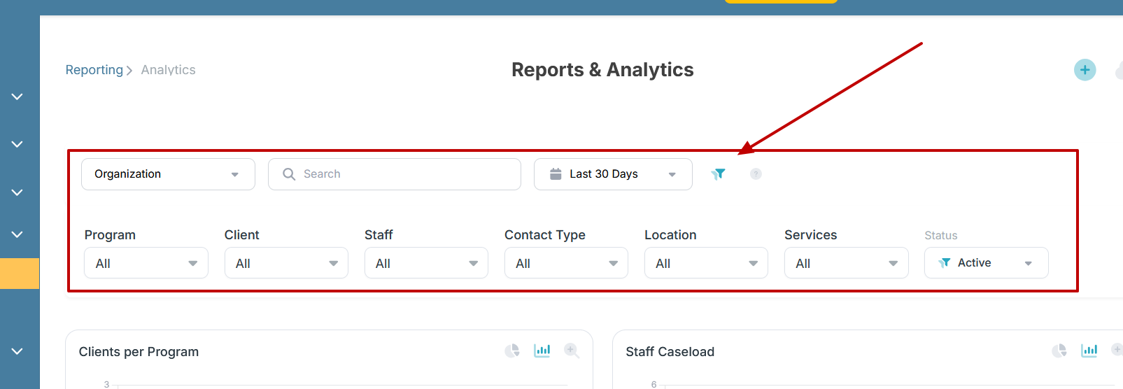 Case Management Software Reporting Filters