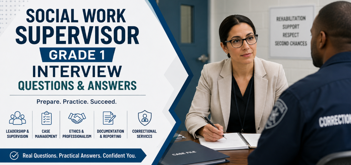 Best Correctional Facilities Social Work Supervisor Grade 1 Interview Questions and Answers