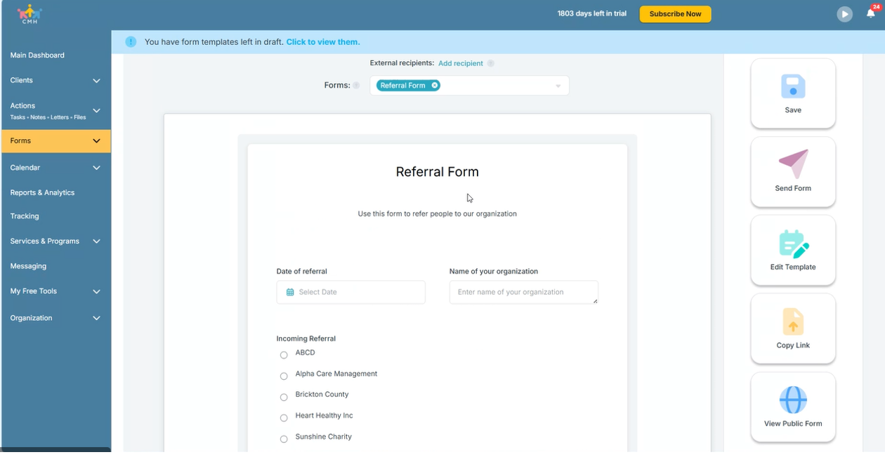 Case Management Software - Referral Form